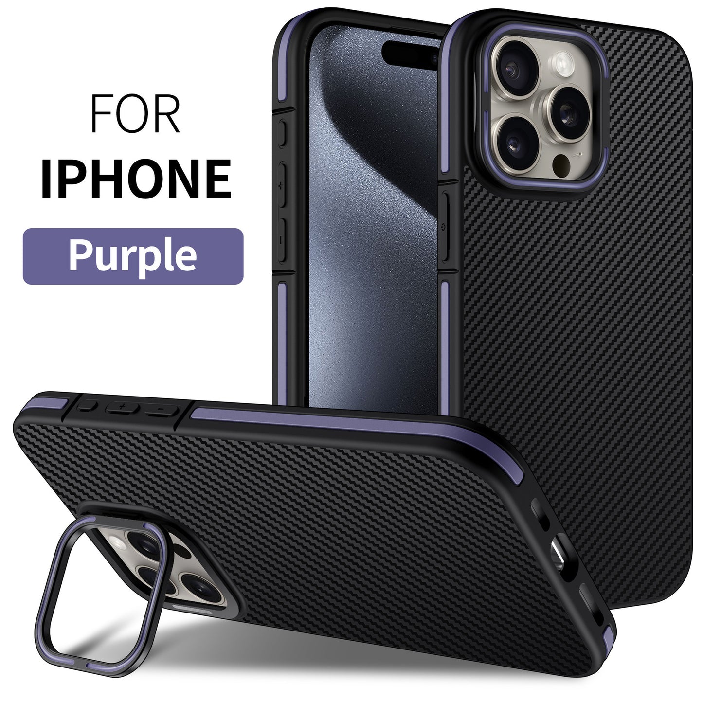 Bracket Carbon Fiber Protective iPhone case