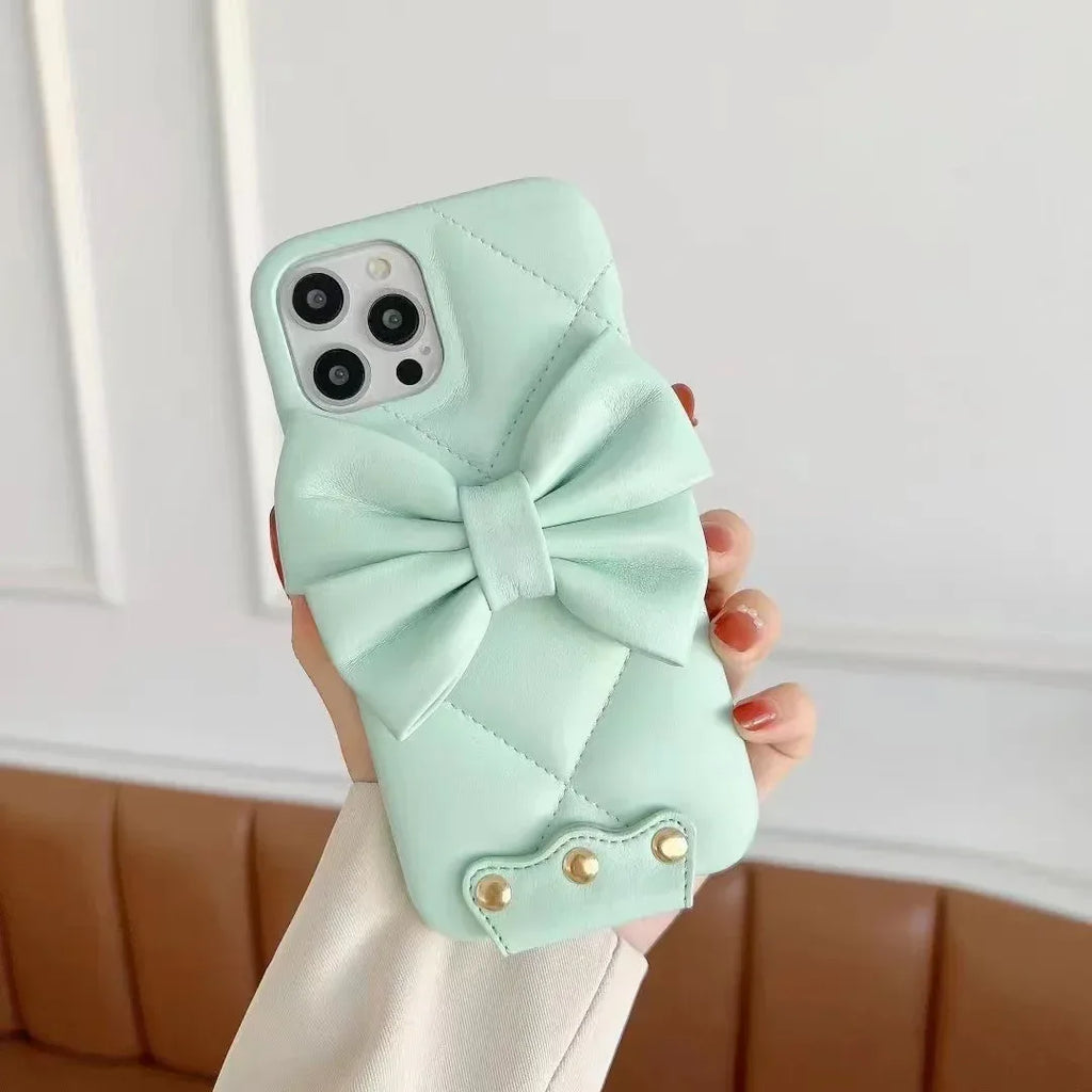 Butterfly Leather Crossbody Pearl iPhone Case - Viexta
