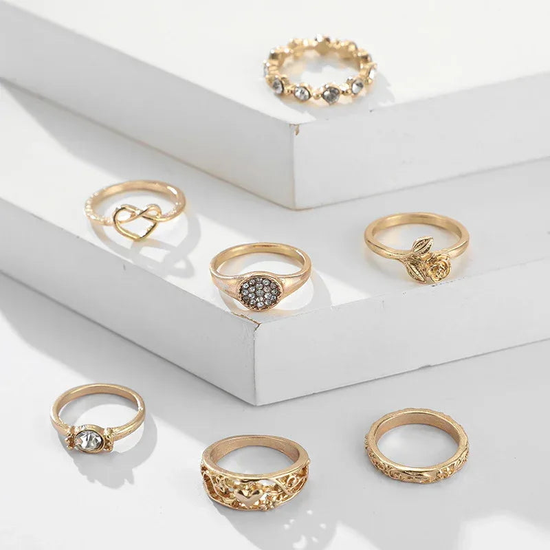 7 Piece Love Ring Set - Viexta