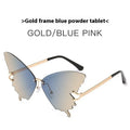 Butterfly Fashion Large Rim Gradient Color Sunglasses - Viexta
