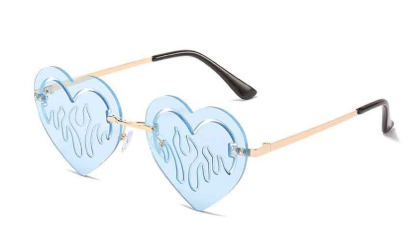 Fashion Rimless Heart Sunglasses