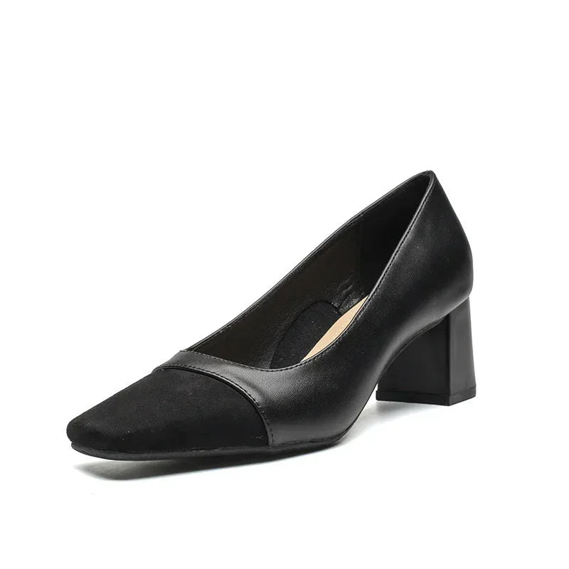 Classic Low-cut Mid Heel High Heels - Viexta