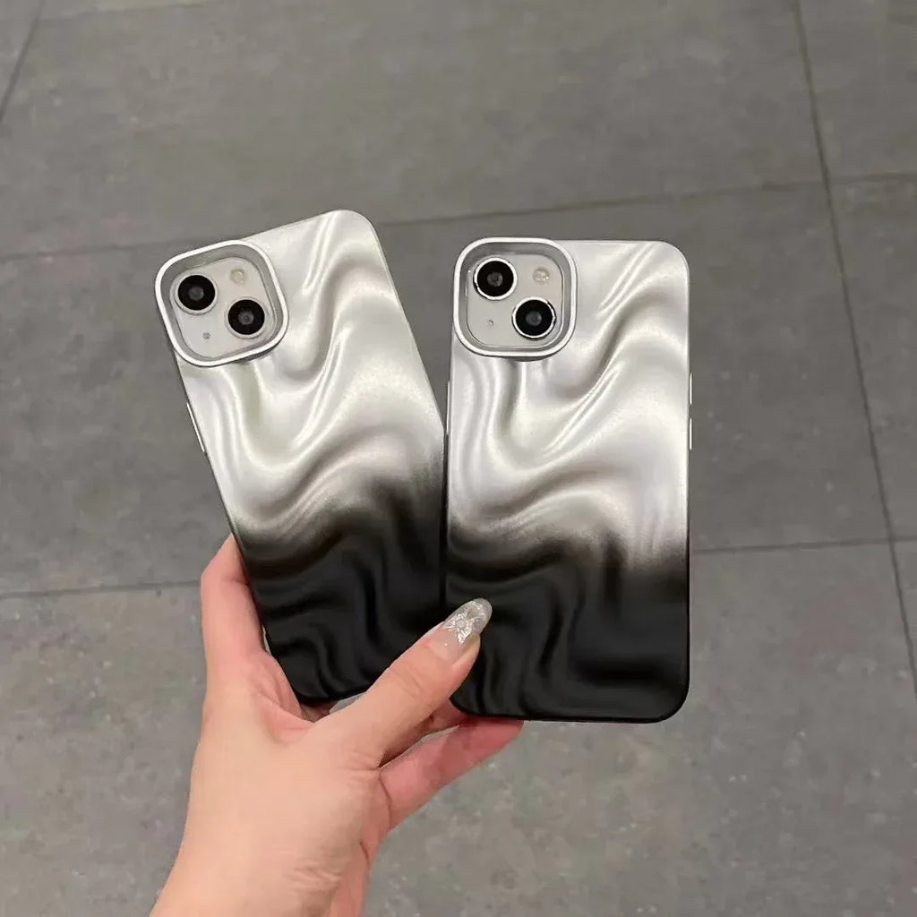 silver-black-water-ripple-three-dimensional-iphone-case - Viexta