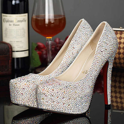 Plus Size Crystal Super High Heels