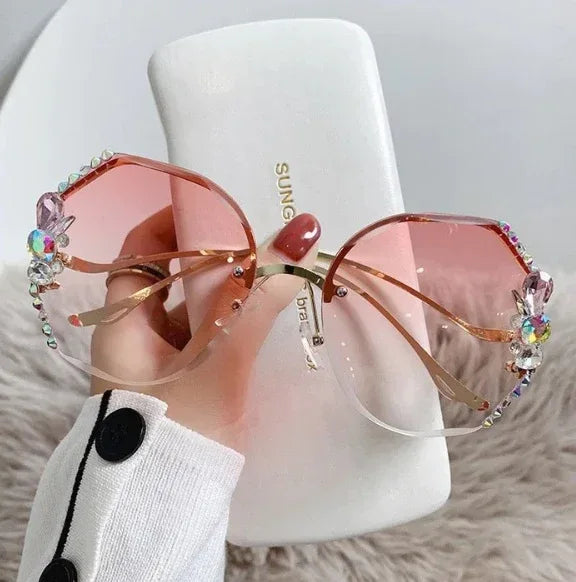 Rhinestone UV Resistant Sunglasses - Viexta
