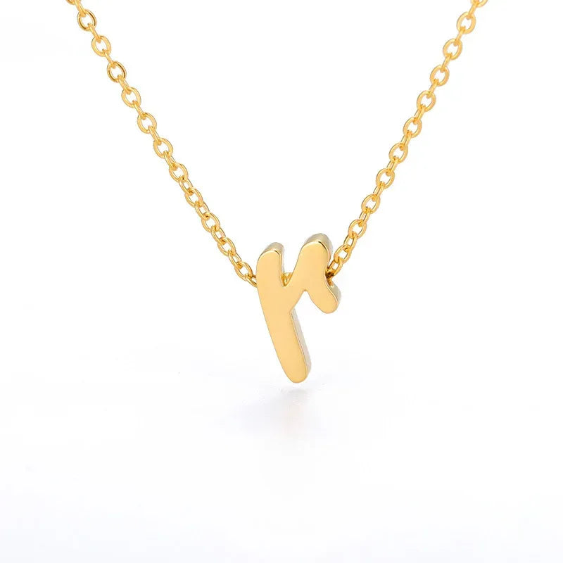 Small Letter Hollow Stainless Necklace - Viexta