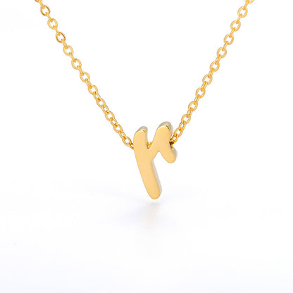 Small Letter Hollow Stainless Necklace