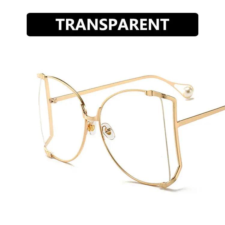 Women's metal frame cutout sunglasses - Viexta