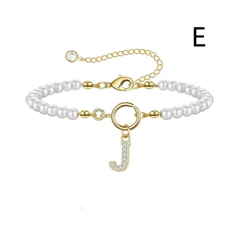 6mm Pearl Bracelet Buckle Letter - Viexta