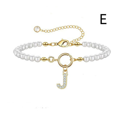 6mm Pearl Bracelet Buckle Letter