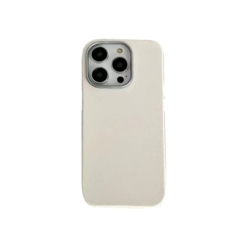 Plain Leather Solid Color iPhone Cover - Viexta