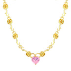 Rhinestone Love Rose Chain Necklace