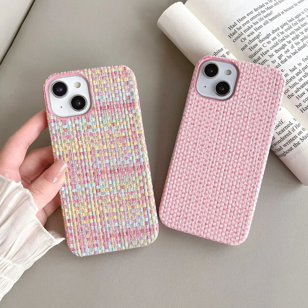 Woven Plaid Mobile iPhone Case - Viexta