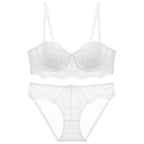 french-lace-lingerie-womens-half-cup-strapless-non-slip-backless-bra - Viexta