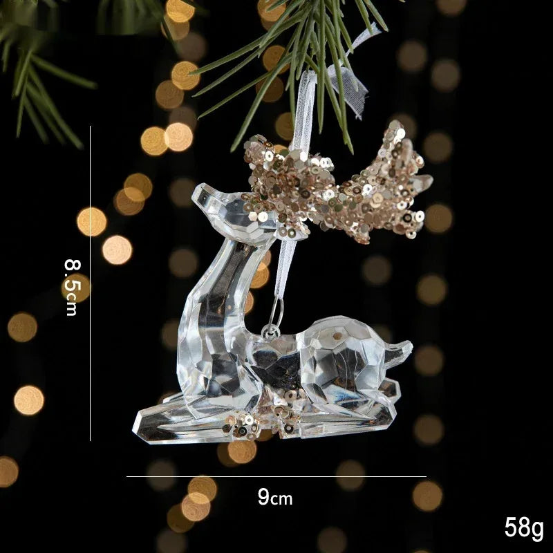 Christmas Decorations Sequins Acrylic Transparent Pendant - Viexta