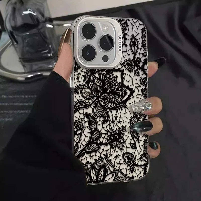 Premium Patterned Frosted Silver iPhone Case - Viexta