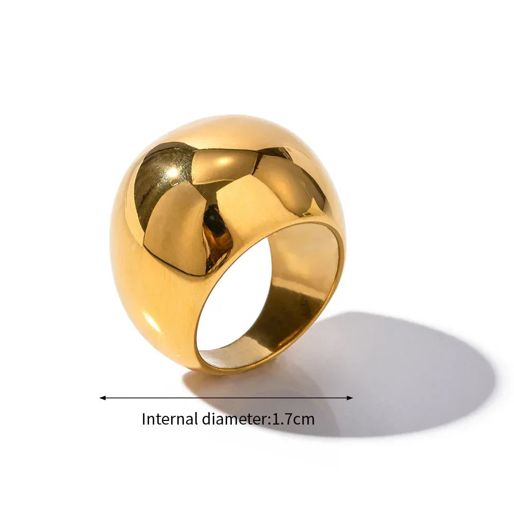 Semicircle Exaggerated Glossy Hollow Ring - Viexta