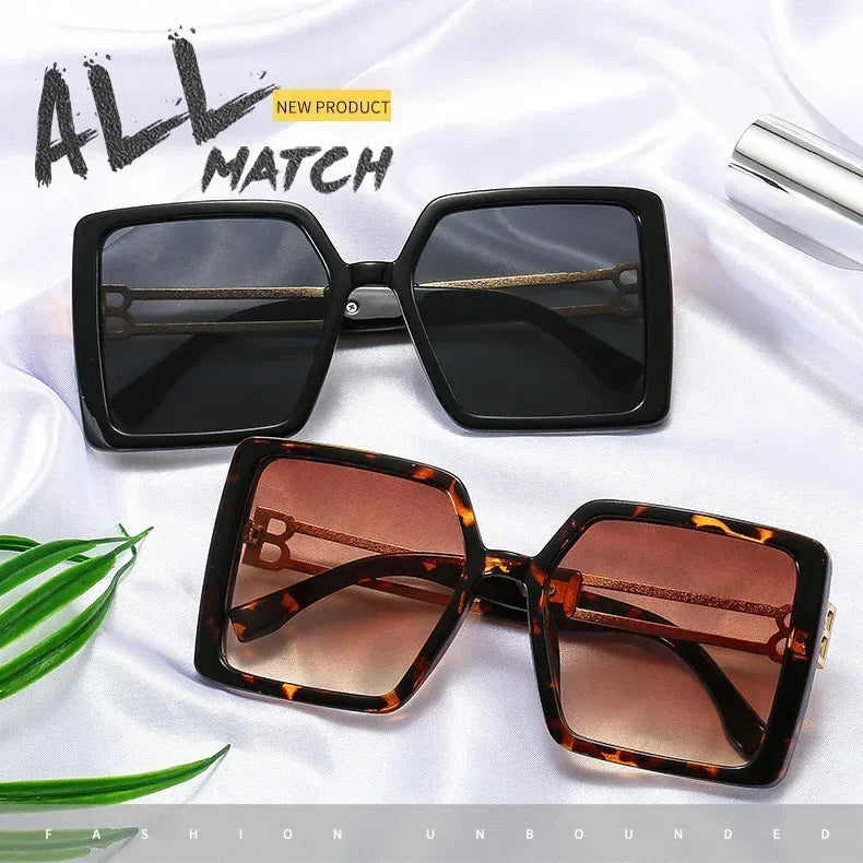 Large Frame Sunglasses With Metal Legs - Viexta