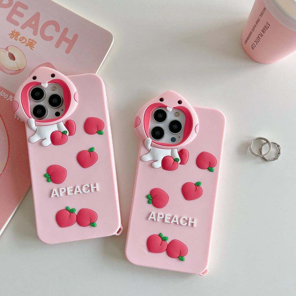 Three-dimensional Silicone Strawberry iPhone Case - Viexta