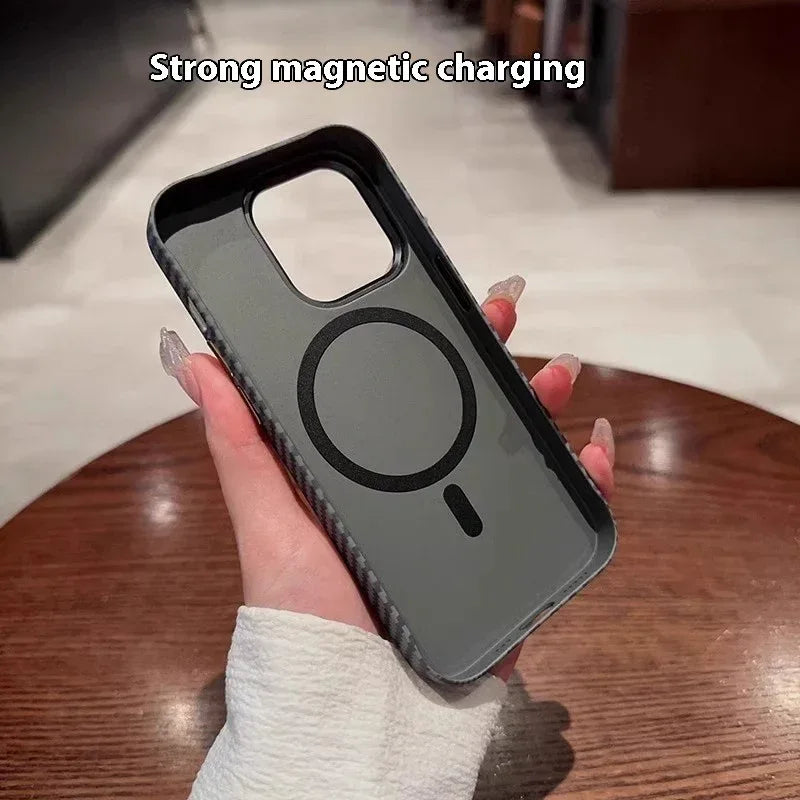 high-grade-carbon-fiber-grain-magnetic-iphone-case - Viexta