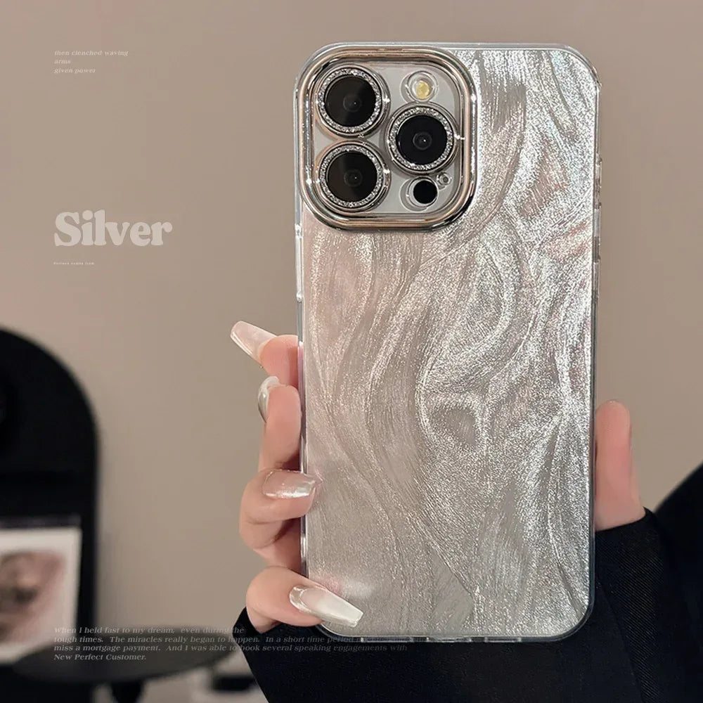 Anti-fall Feather Yarn Laser Lens Protector iPhone Case - Viexta
