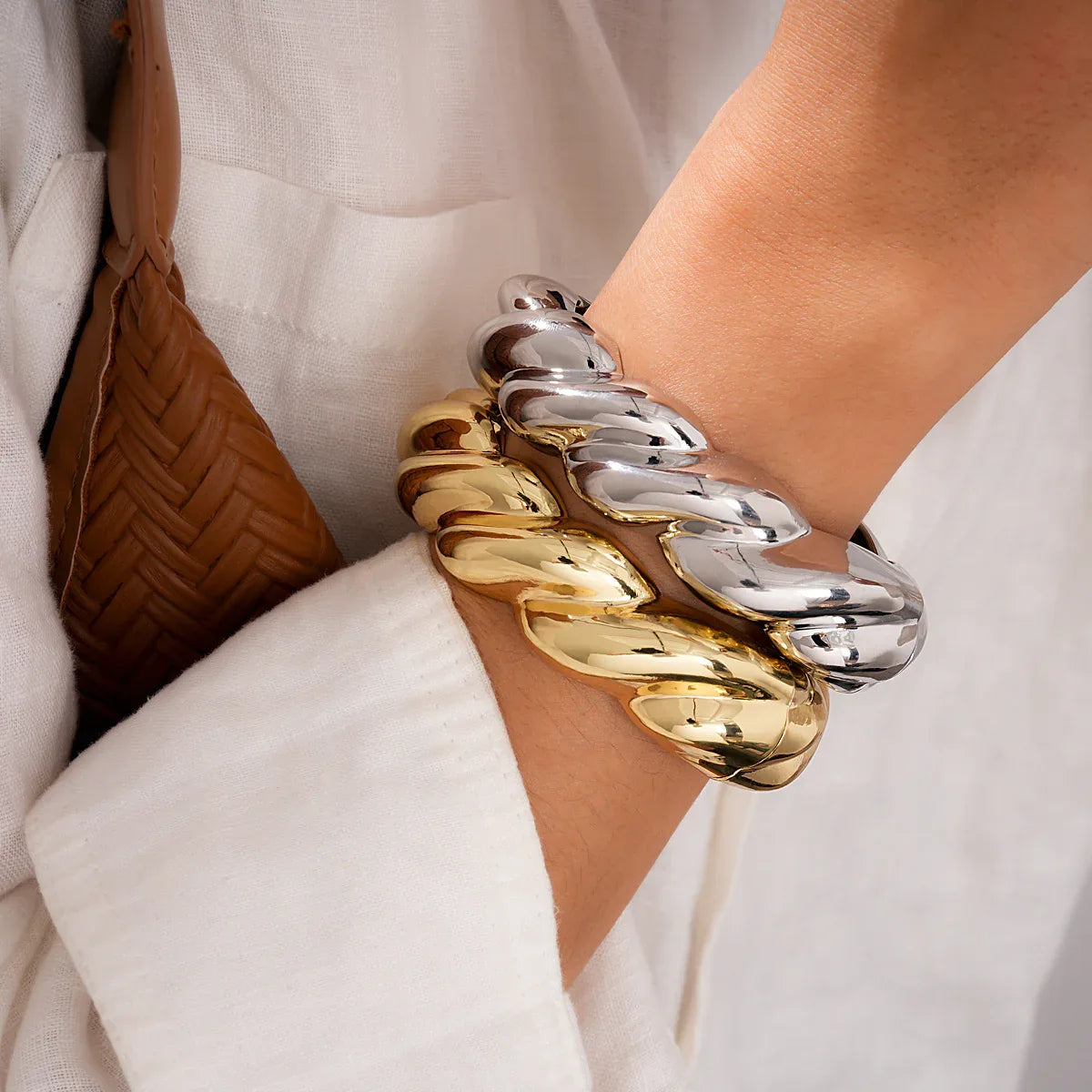 Metal Twist Open Bangle