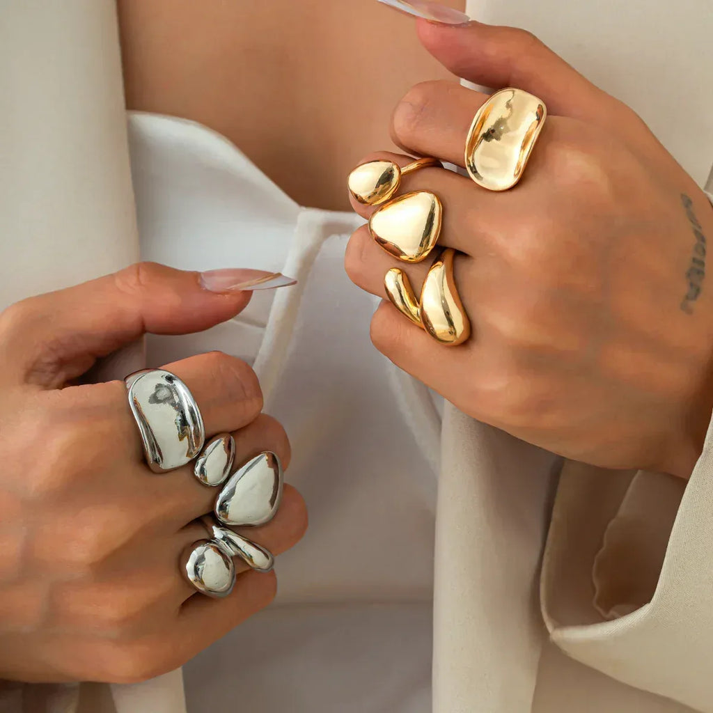 glossy-hug-ring-set - Viexta