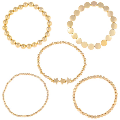 6piece Beaded Stretch Bracelet