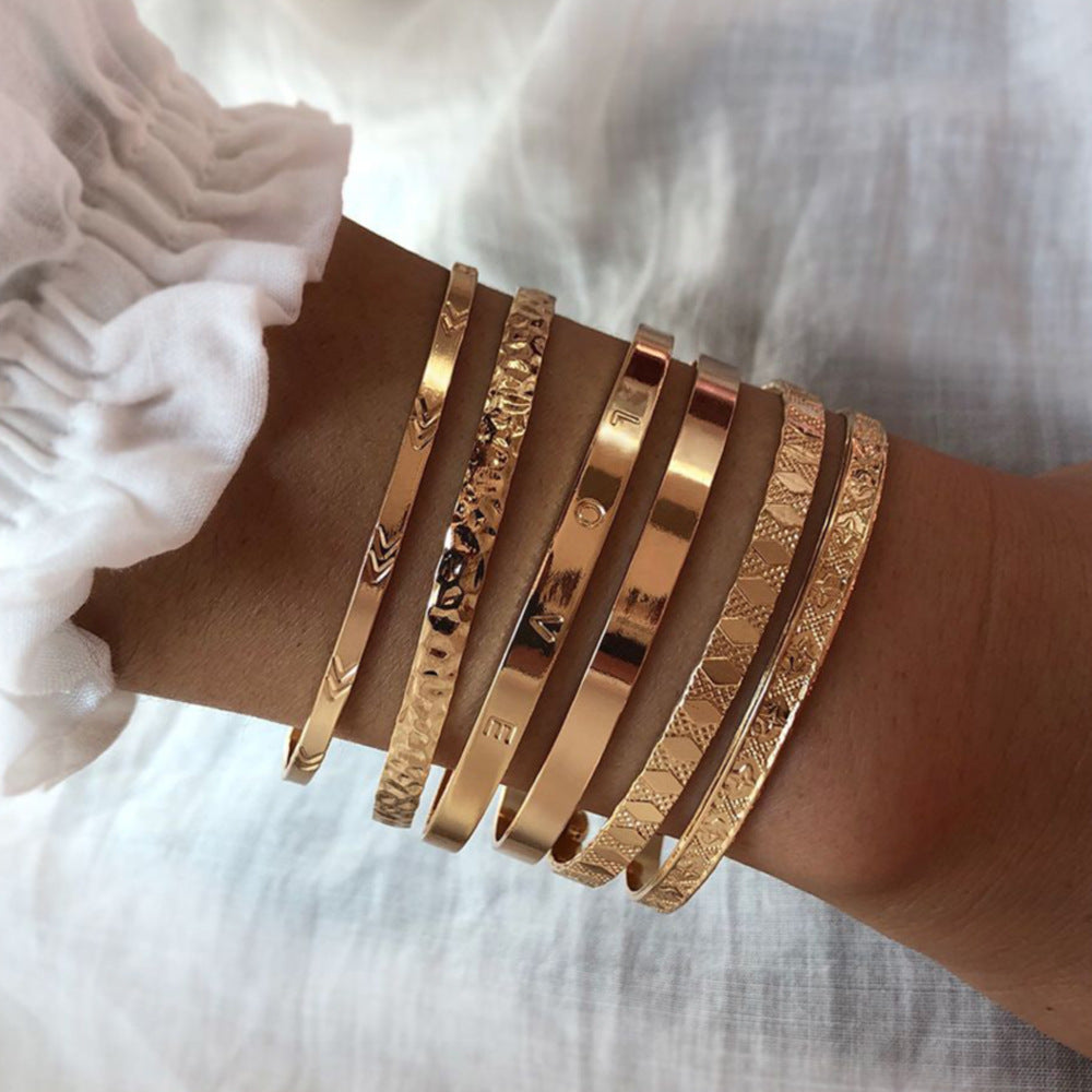 6piece 14K Opening Wide Bracelet