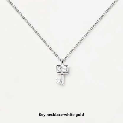 S925 Sterling Silver Locke & Key Necklace