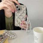 Silver Electroplated Solid Color Chain iPhone Case - Viexta