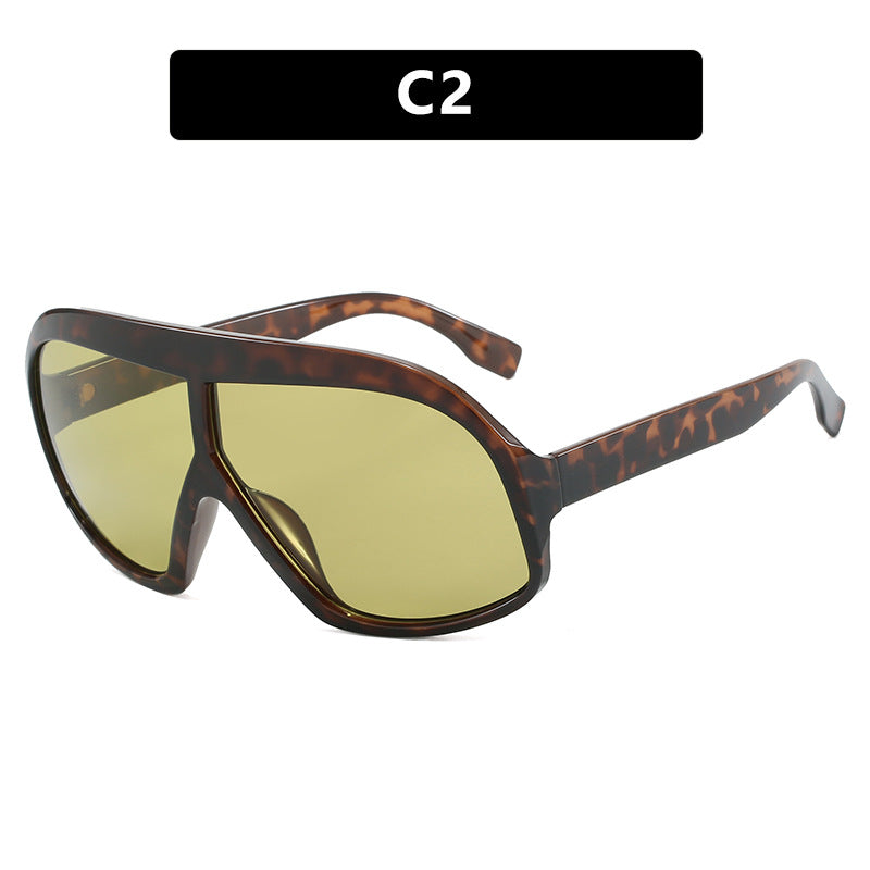 Conjoined large frame sunglasses, fashionable and versatile sunglasses, cross-border trendy sunglasses, high-end feel