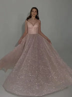 Sequined Backless Evening Dress - Viexta