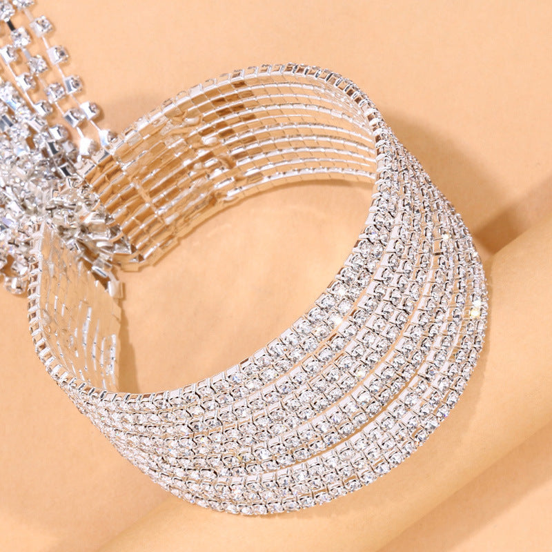 Multi-layer Tassel Rhinestone Bracelet