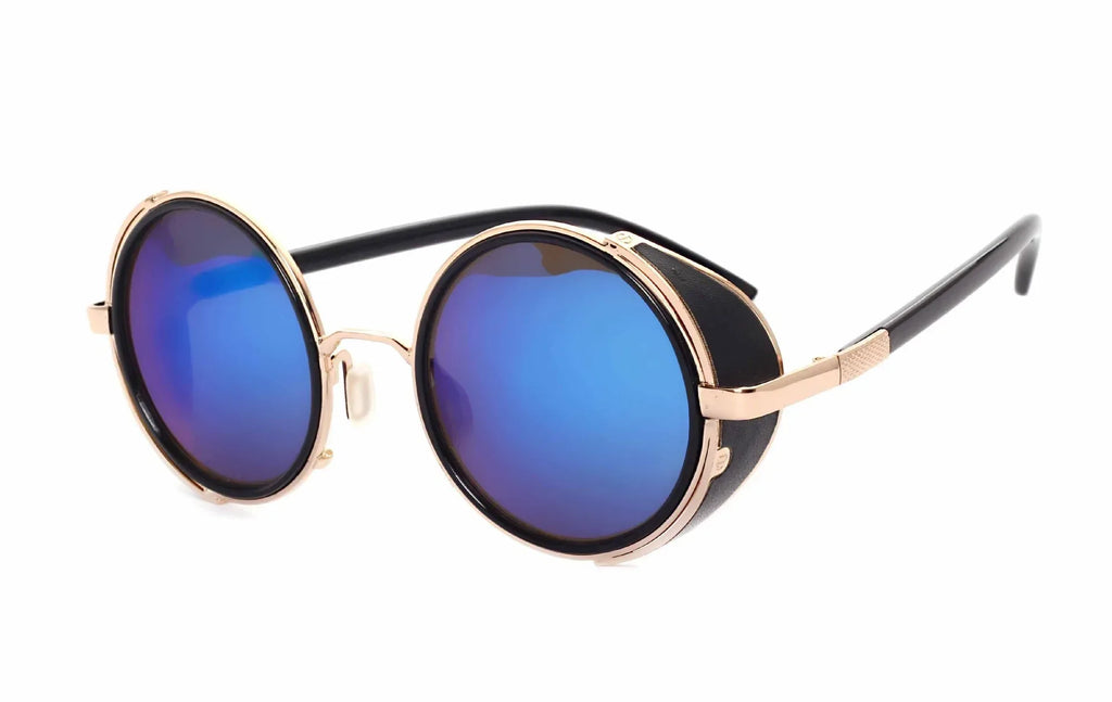 UV400 Retro Metal Round Frame Sunglasses - Viexta