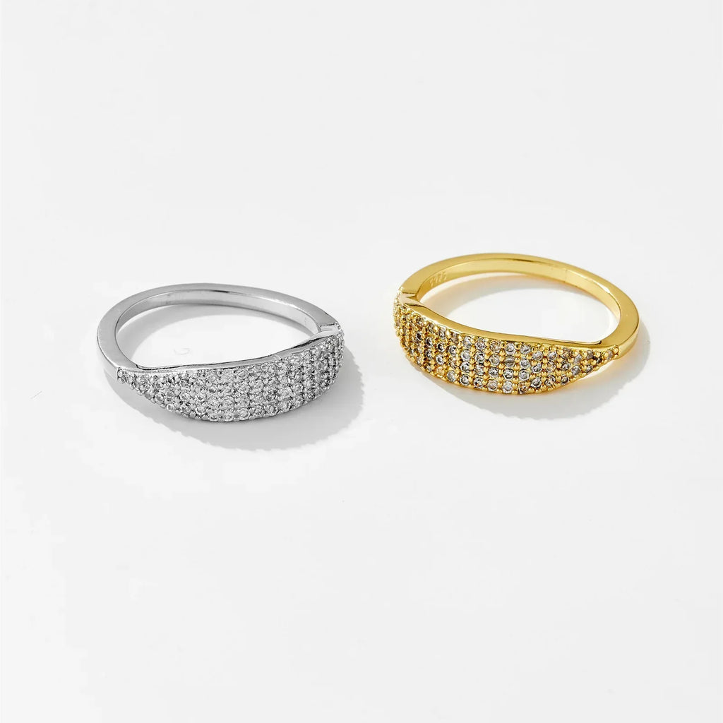 Micro Inlaid Zircon Versatile Niche Ring - Viexta