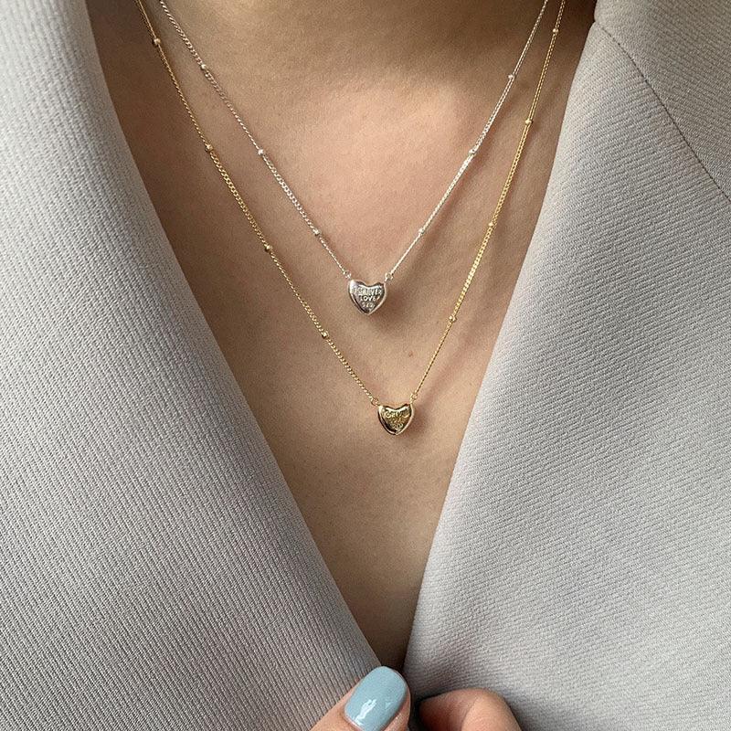 Three-dimensional temperament heart-shaped clavicle chain - Viexta