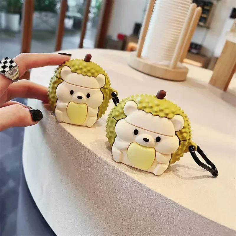 Durian Hedgehog Bear For Airpods Cover - Viexta