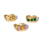 Retro Colorful Diamond Open Adjustable Ring