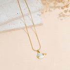 Ocean Wind Dolphin Stainless Steel Pendant Necklace