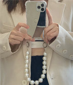 Crossbody Pearl Chain Frosty Mirror iPhone Case - Viexta