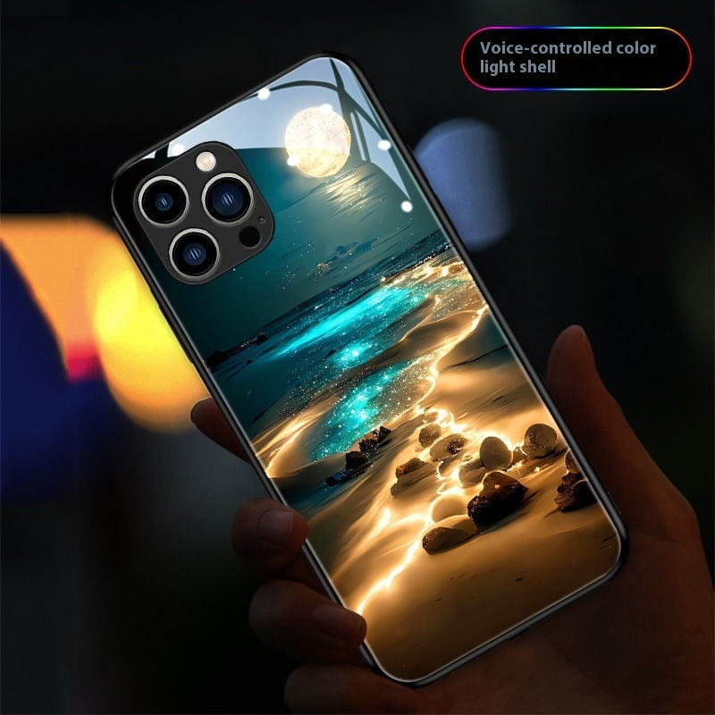 Incoming Light New Beach Moon Glass iPhone Case