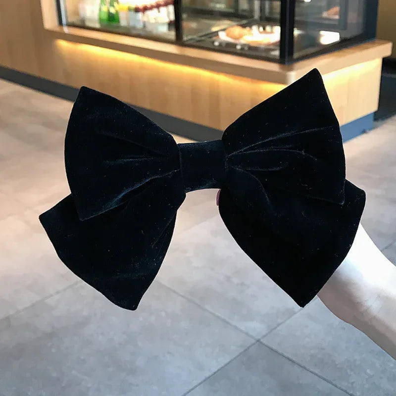 Red Velvet Chain Big Bow Hairpin - Viexta