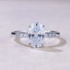 S925 Sterling Silver Minimalist Big Diamond Ring