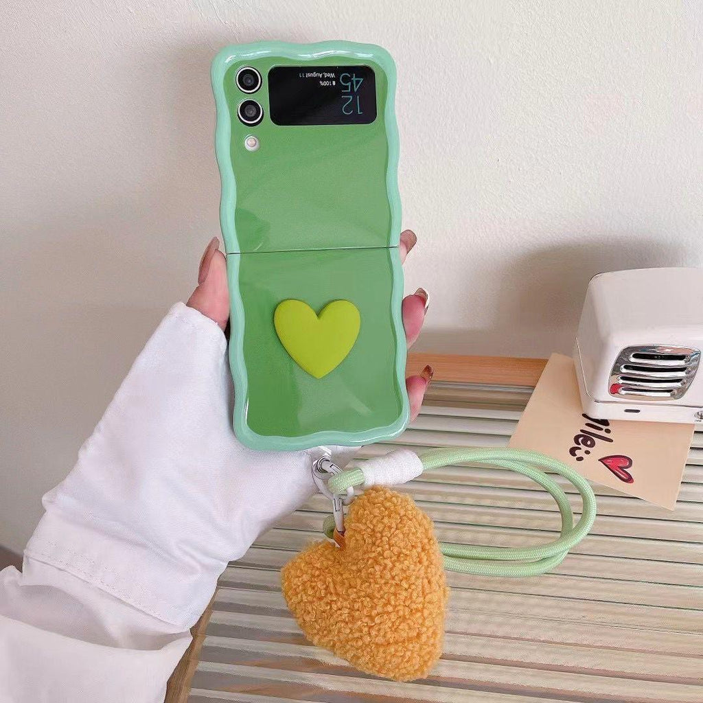 Small Heart Plush Lanyard Samsung Case - Viexta