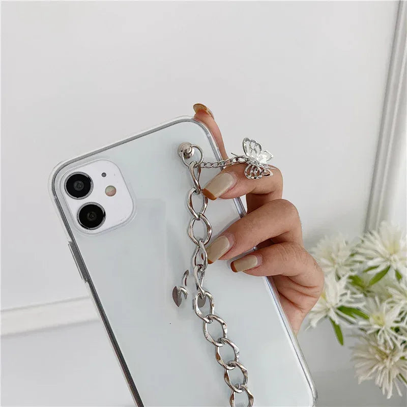 Chain Hollow Butterfly iPhone Soft Case - Viexta