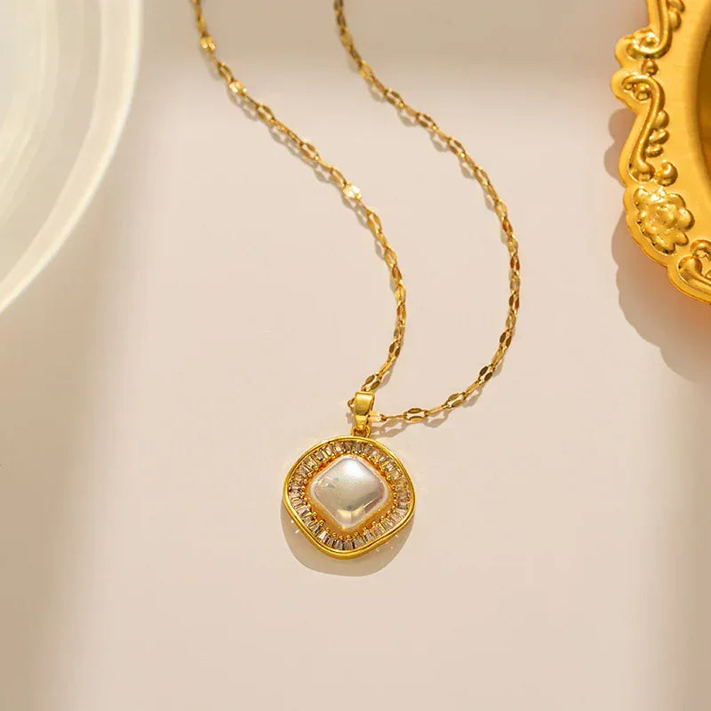 Titanium Steel Women's Zircon Clavicle Chain - Viexta