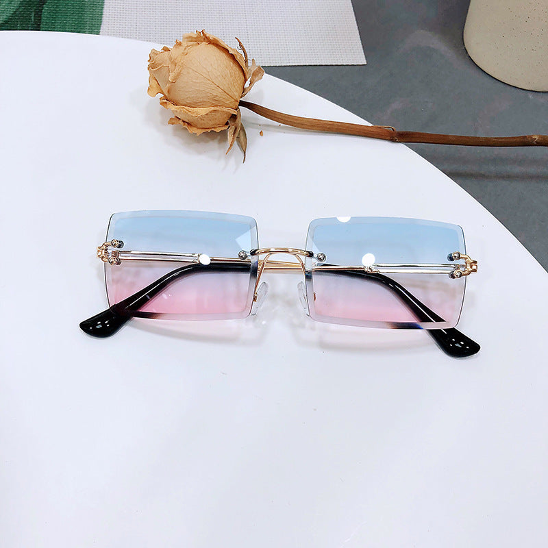 Women's rimless gradient sunglasses