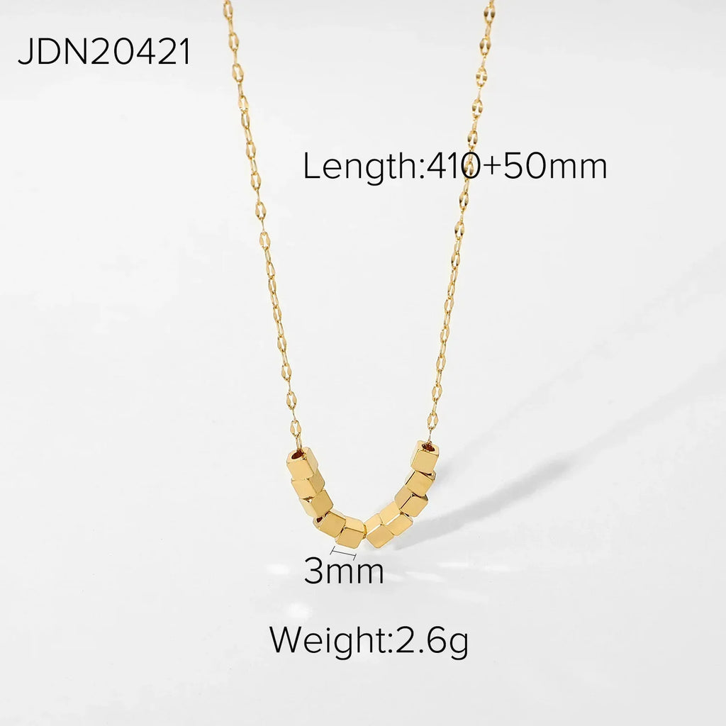 14K Gold-Plated Square Pendant Neckpiece - Viexta