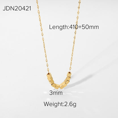 14K Gold-Plated Square Pendant Neckpiece